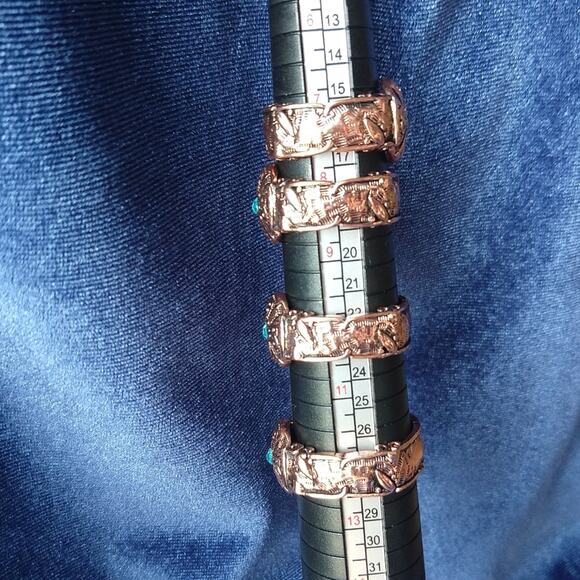 Copper Celtic Blue Gem Unisex Ring size 10 new old stock fashion jewelry - Picture 8 of 16